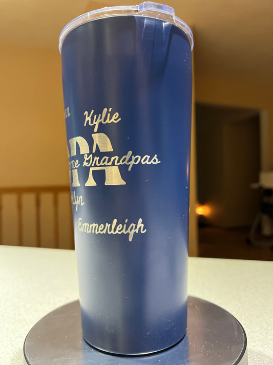 Best dads grow up to be grandpas tumbler, personalized, double insulated tumbler with sliding lid and straw