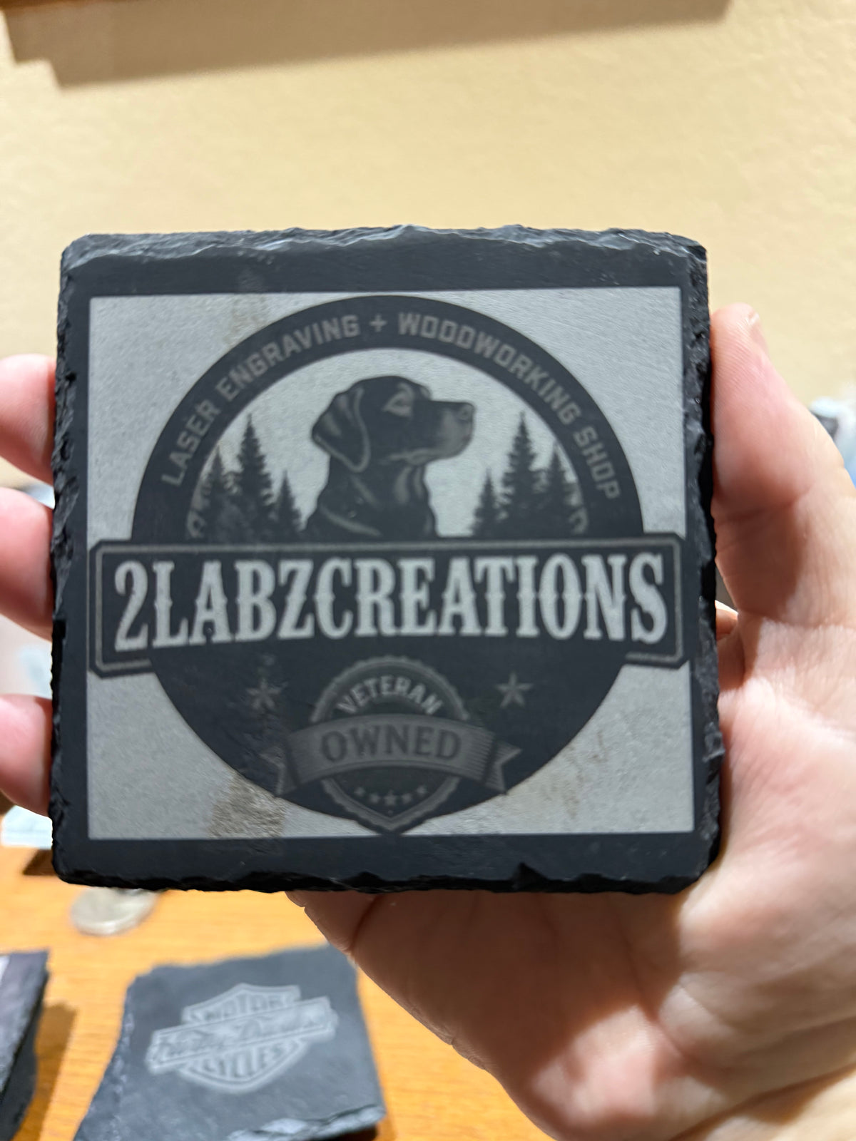Slate Coasters, 4" square or round, customize available
