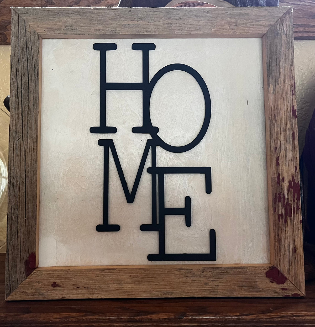 Wooden HOME Sign, Custom made Frame