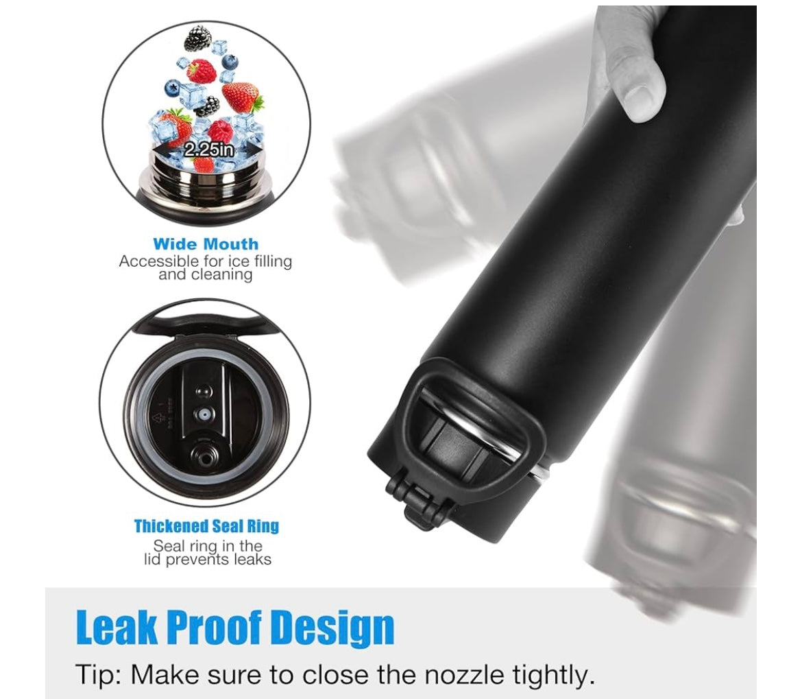 24oz Stainless Steel Sport Water Bottle, Customized for your needs, Vacuum Insulated