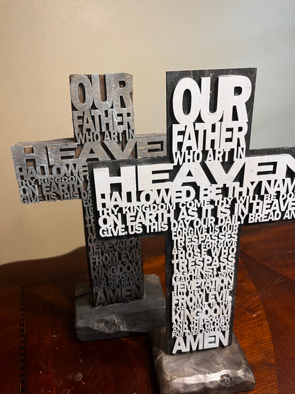 The Lords Prayer Tabletop Cross