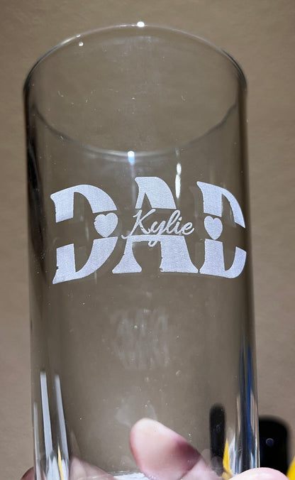 Personalized engraved pint glasses, Customize with your logo, Personalize for any occasion
