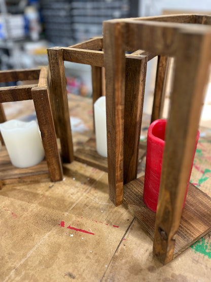 Wooden Candle Holders