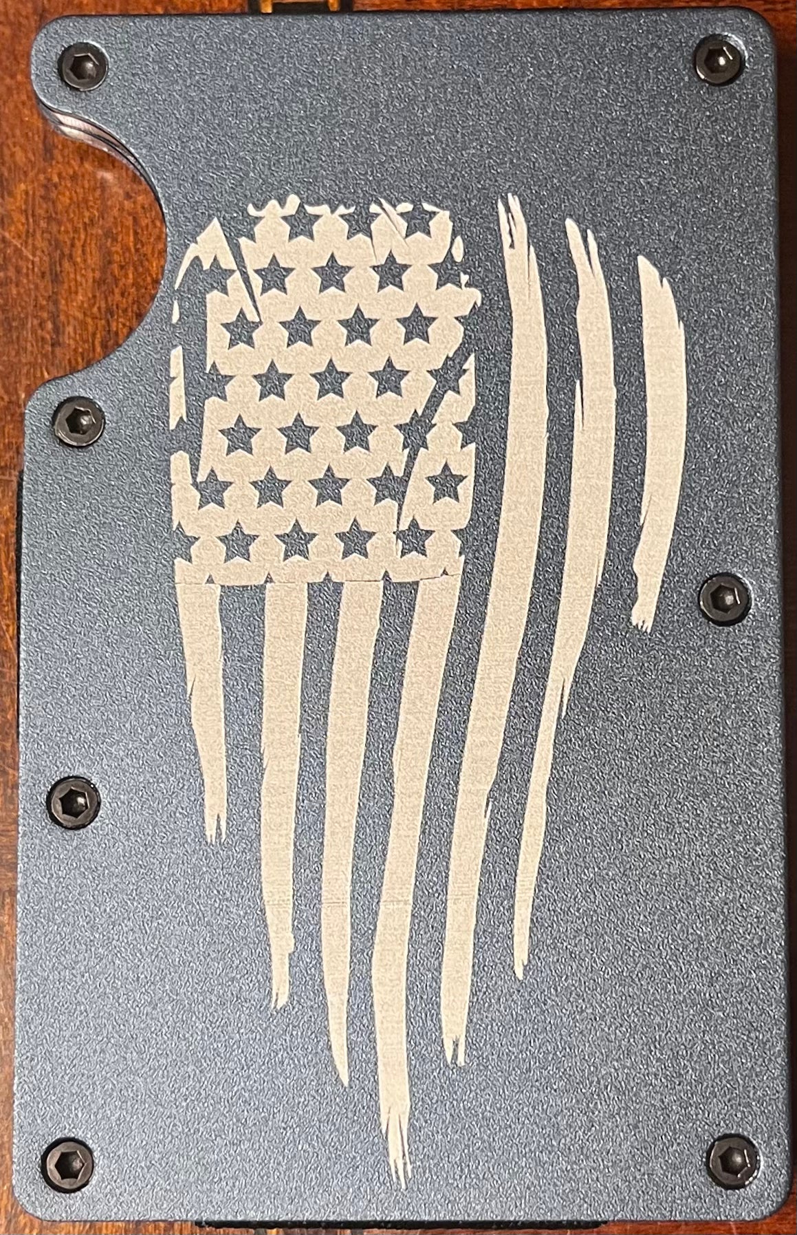 Distress US Flag Credit Card Wallet